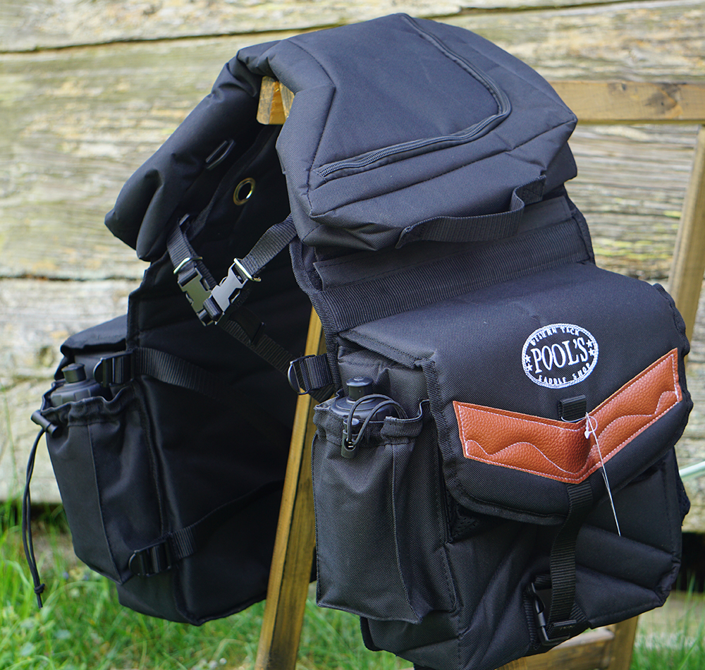 Backpack saddlebag (padded) incl. two bottles (English/Western), black - 4
