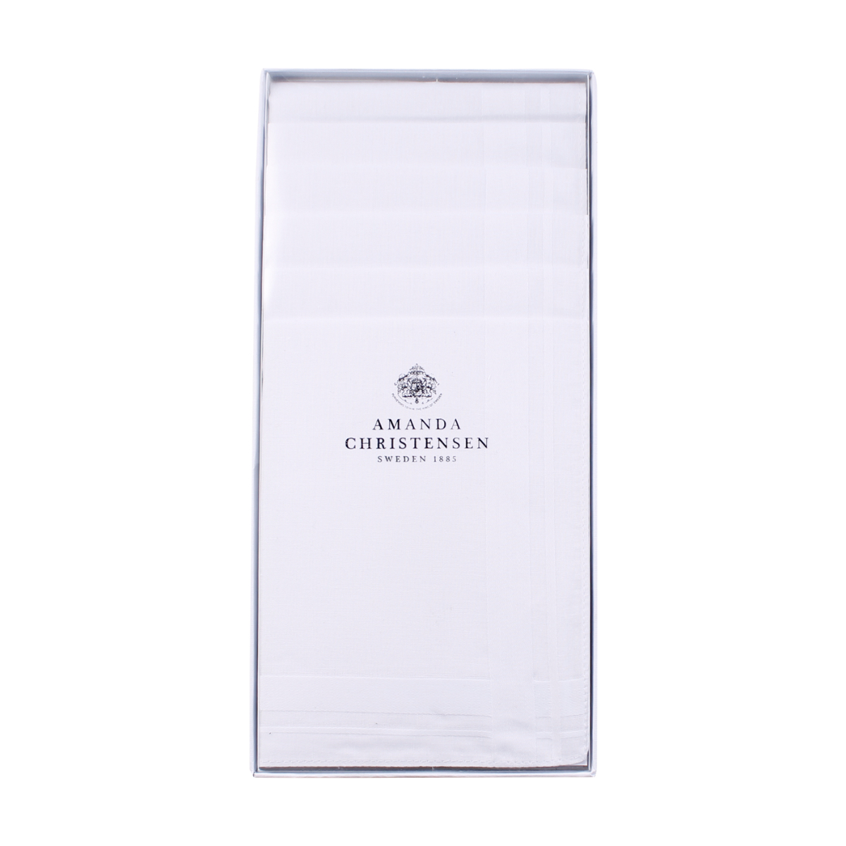 6-pack Pocketsquare/Ficknäsduk vit bomull, A.Christensen