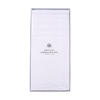 6-pack Pocketsquare/Ficknäsduk vit bomull, A.Christensen
