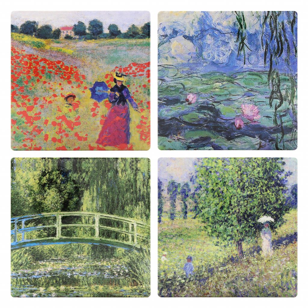 Claude Monet - Glasunderlägg i Keramik 4 olika motiv