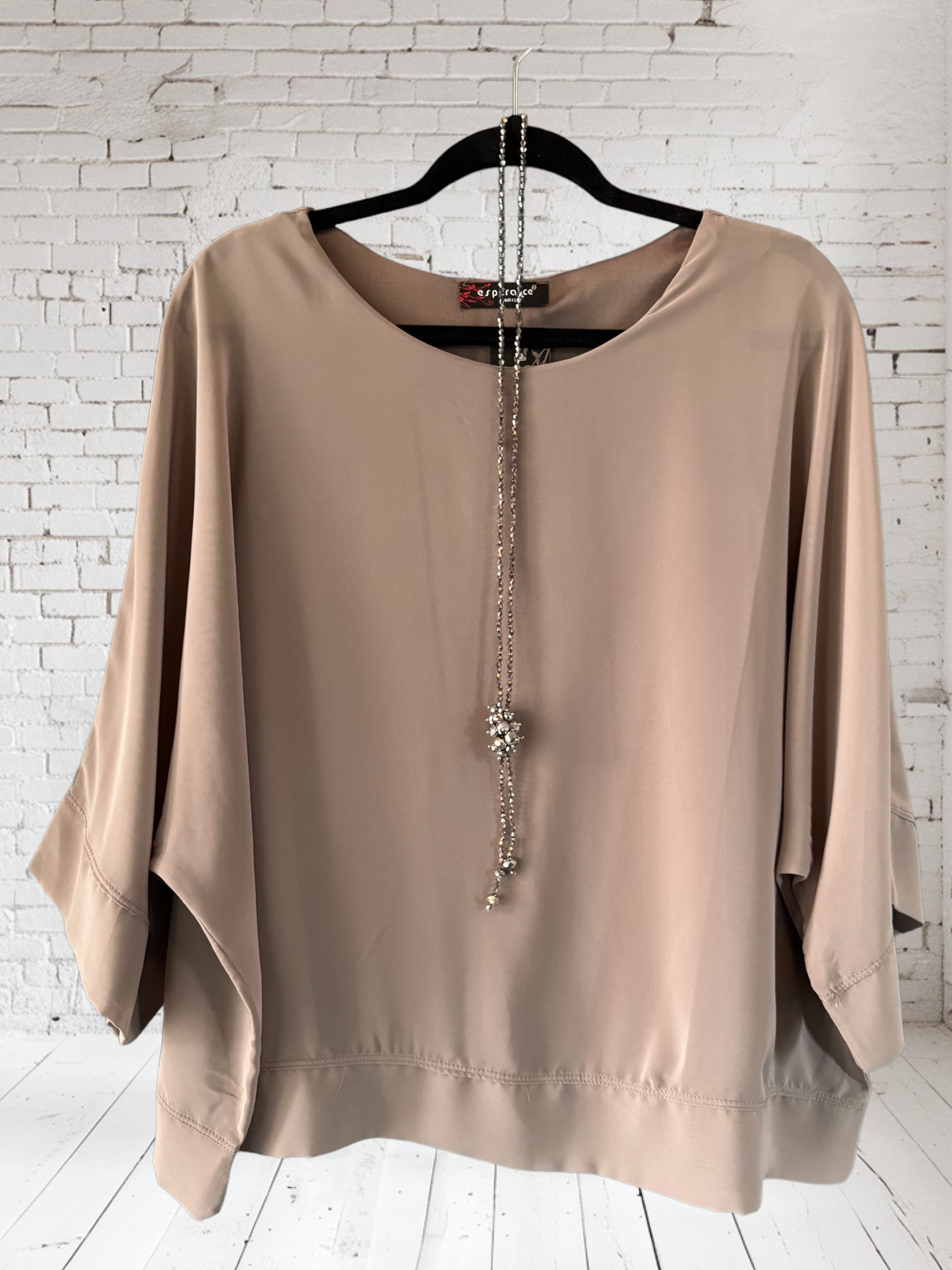 CHIFFONG - TUNIKA - TAUPE  - 2