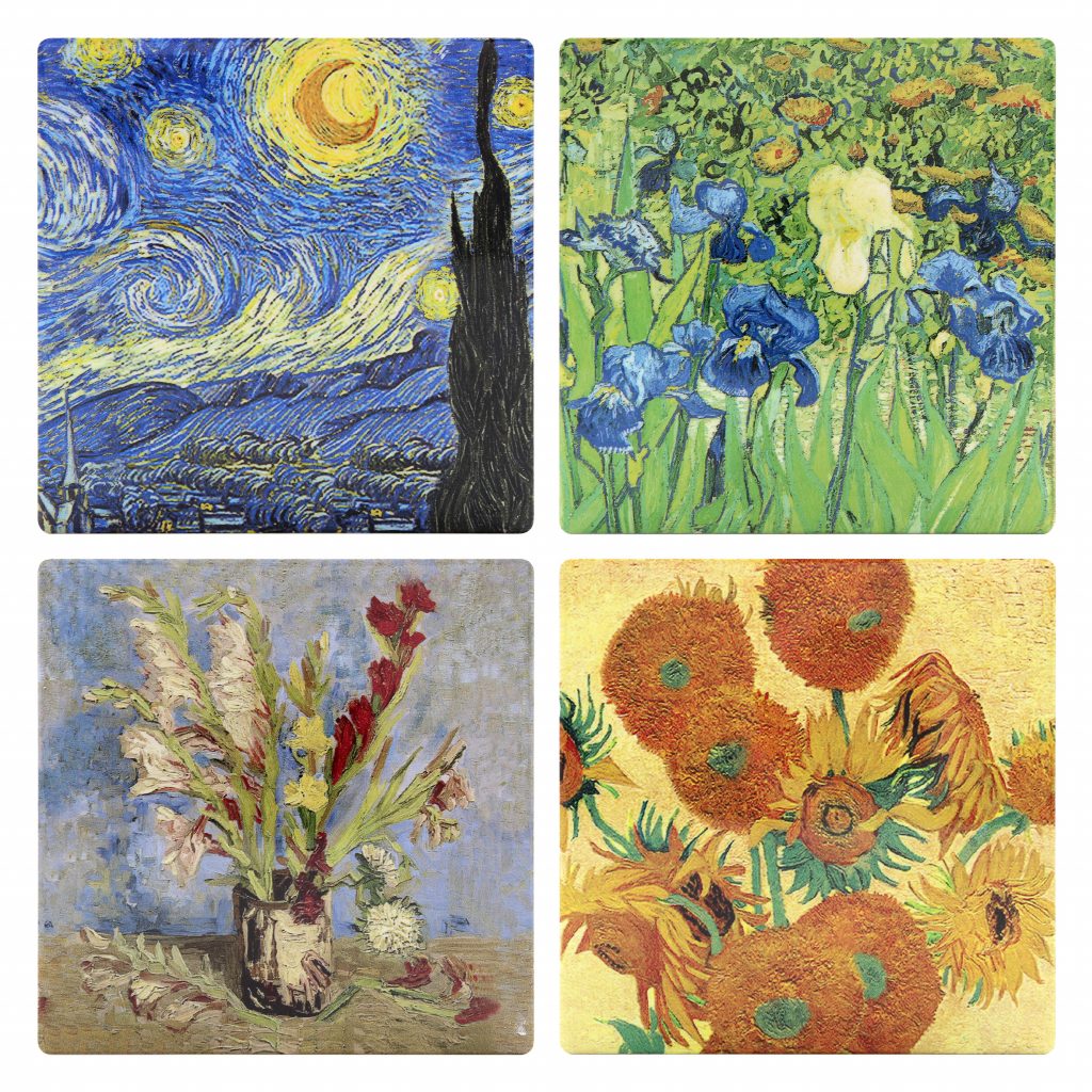 Van Gogh - Glasunderlägg i Keramik 4 olika motiv