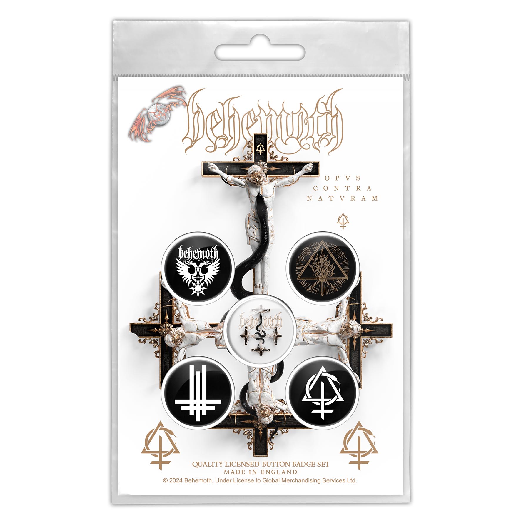 BEHEMOTH BUTTON BADGE PACK - OPUS CONTRA NATVRAM
