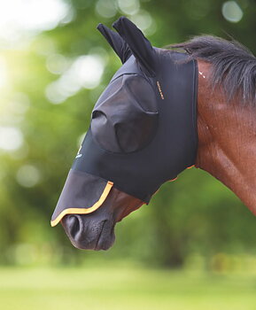Flyguard Stretch Fly Hood With Ears And Nose - Black