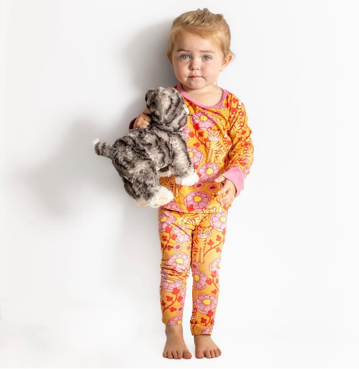 Paket - Tröja och leggings Retro tiger orange stl. 92, 98 och 104