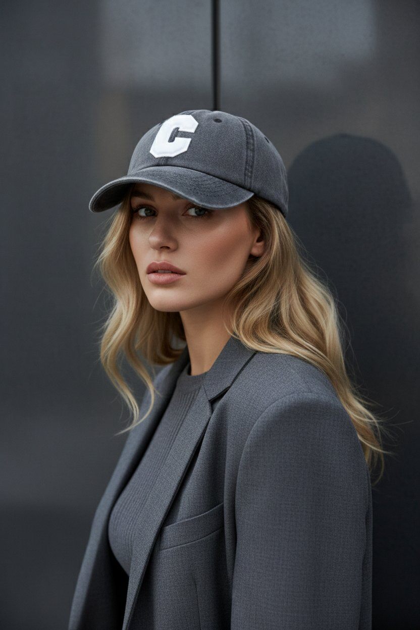Cap C washed cotton black