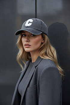 Cap C washed cotton black