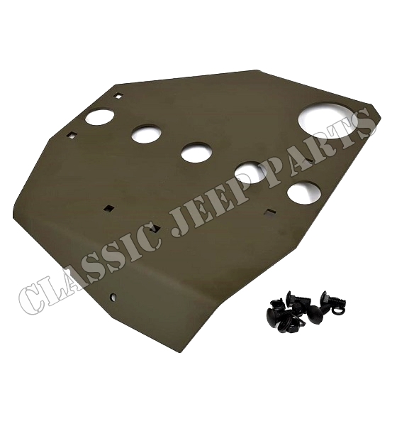 Skid plate first version for early external contracting brake drum  WILLYS MB SLAT GRILLE