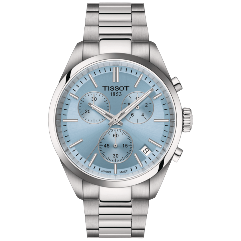 T150.417.11.351.00 Tissot PR 100 Chronograph ljusblå 40