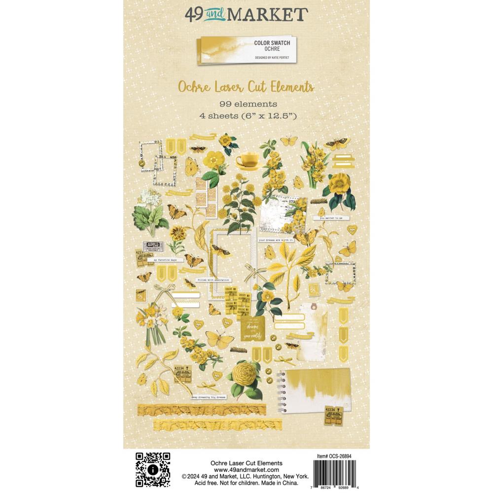 49 And Market - Color Swatch: Ochre Laser Cut Outs - Elements