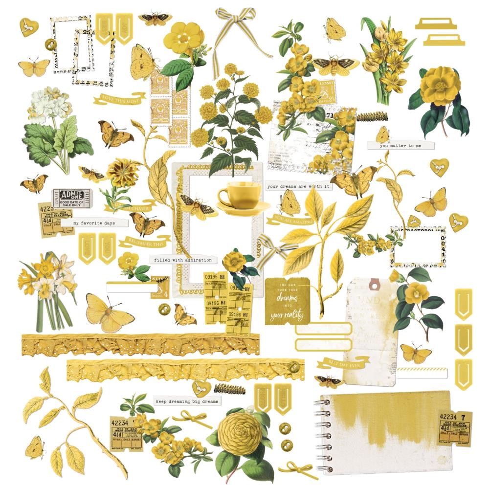 49 And Market - Color Swatch: Ochre Laser Cut Outs - Elements - 2