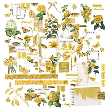 49 And Market - Color Swatch: Ochre Laser Cut Outs - Elements