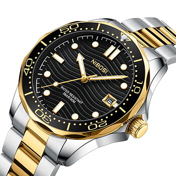 Nibosi OceanMaster Steel Gold Black