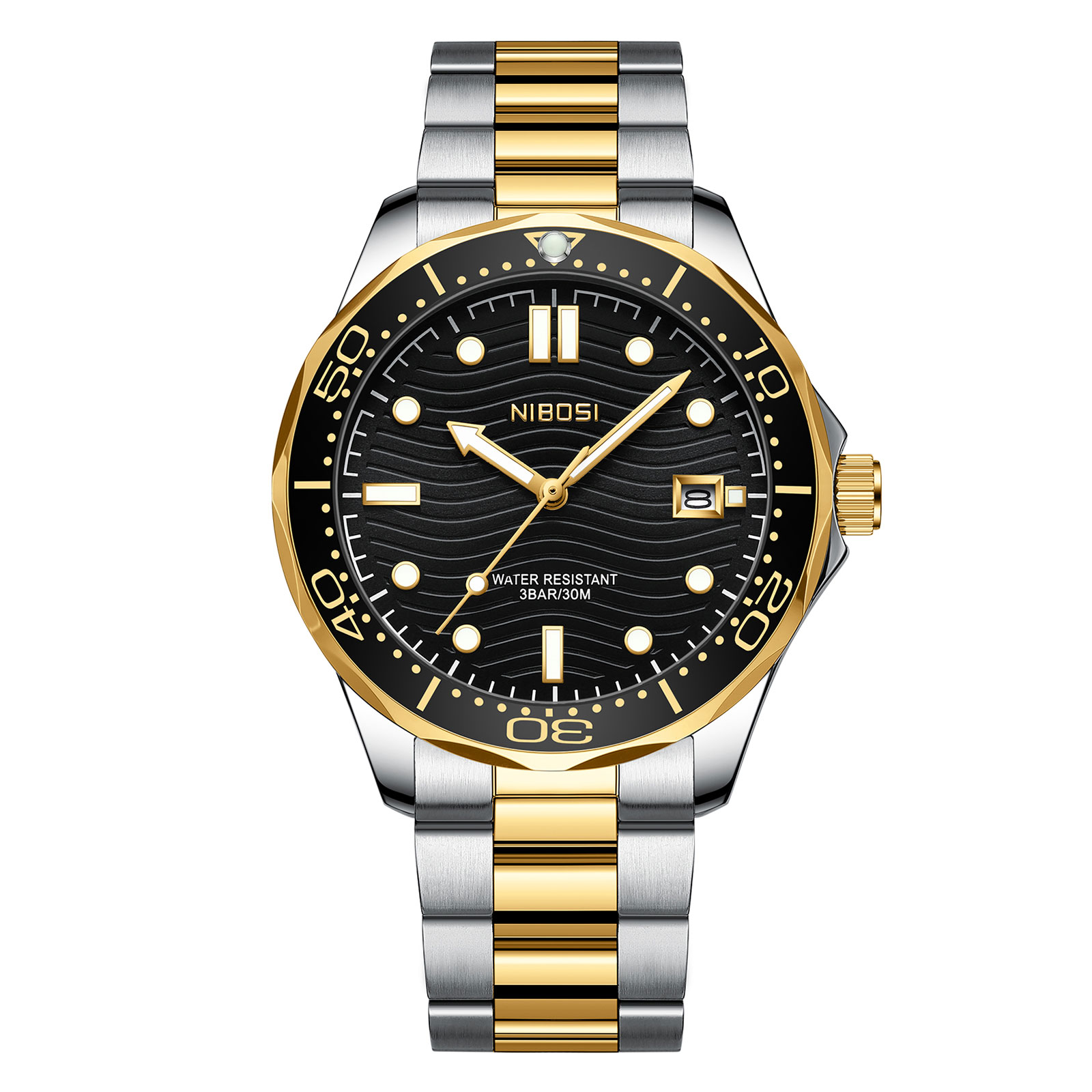 Nibosi OceanMaster Steel Gold Black