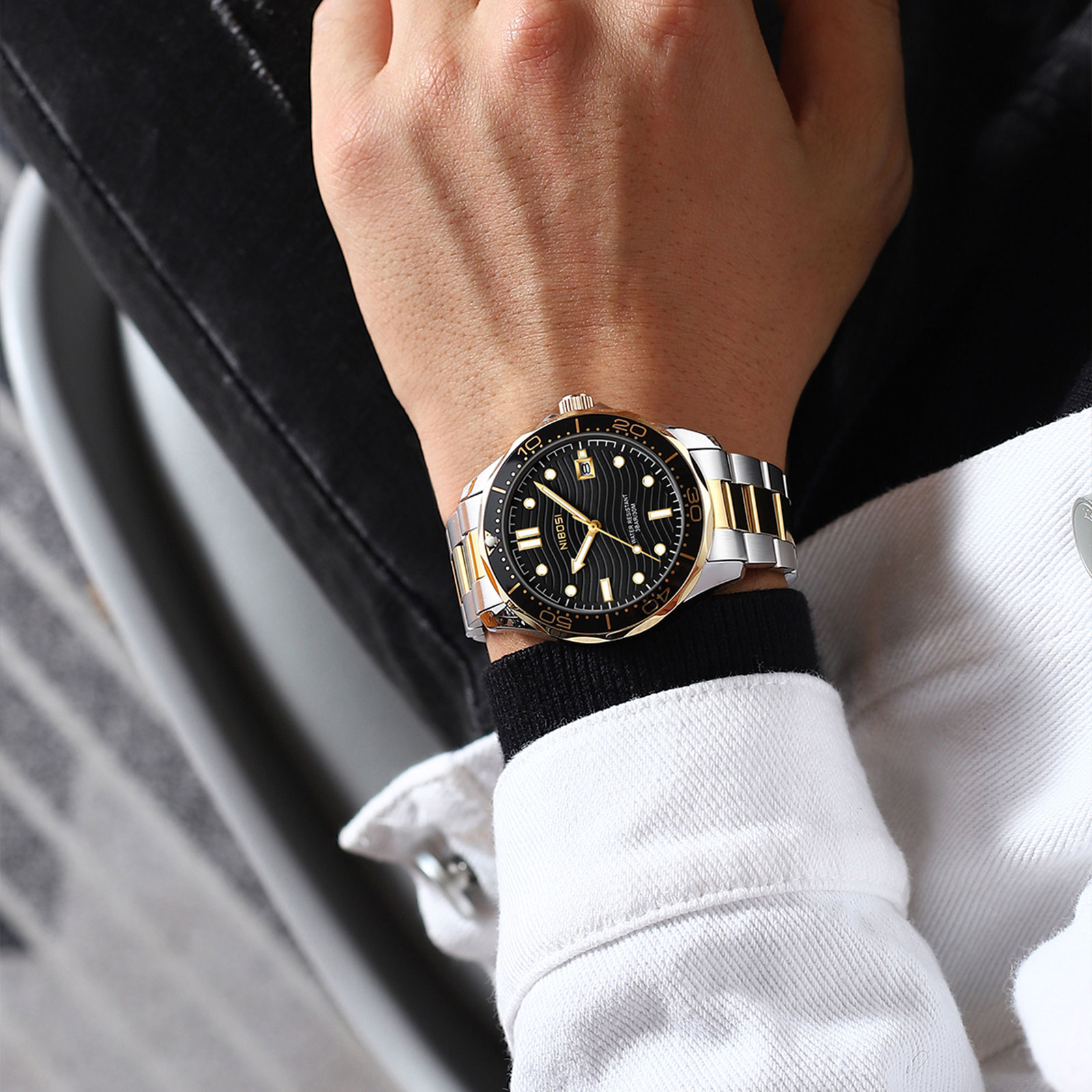Nibosi OceanMaster Steel Gold Black - 6