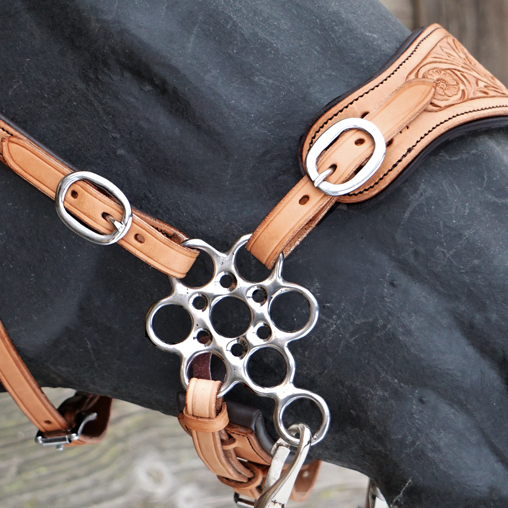 Hackamore shanks - Flower Medium, silver - 2