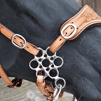 Hackamore shanks - Flower Medium, silver