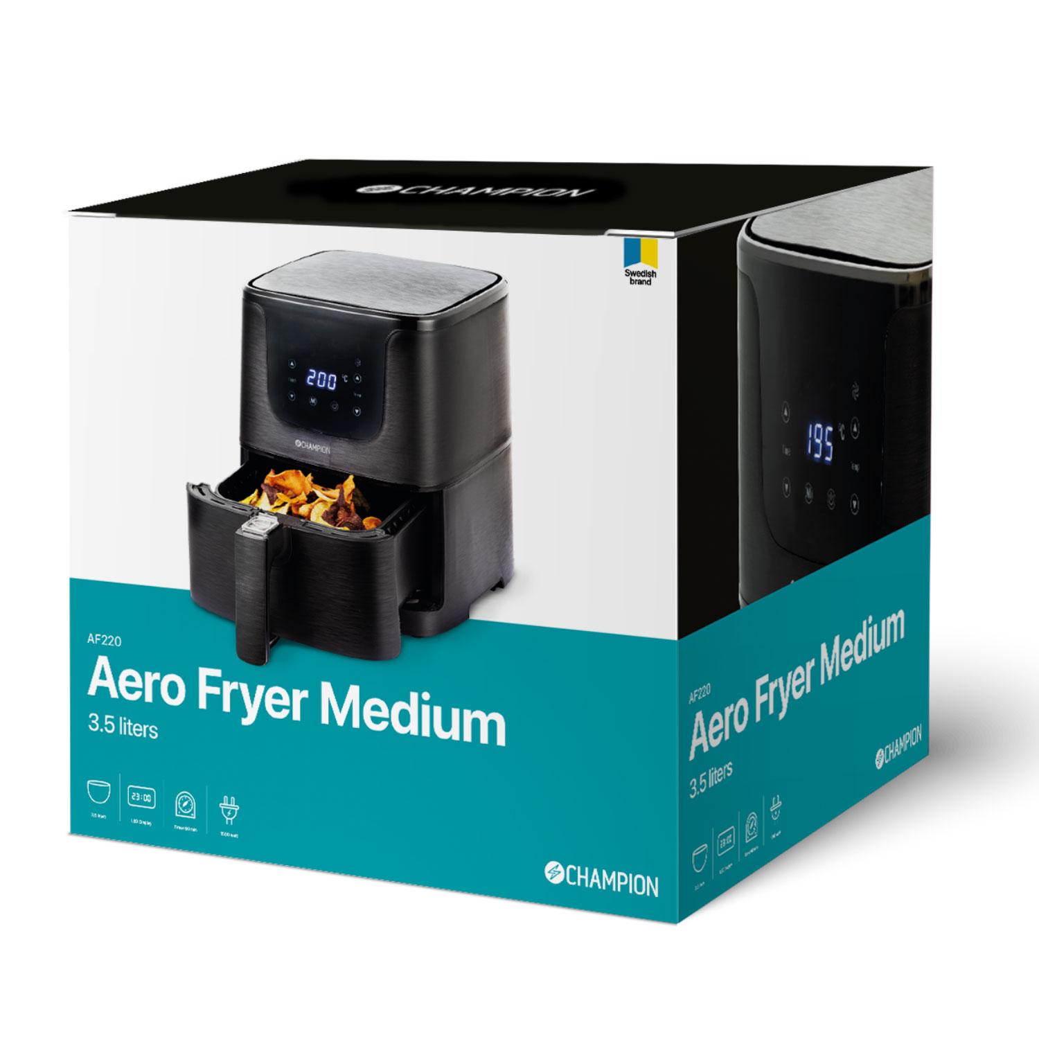 Air Fryer Medium 3,5L 1500W AF220 Svart - 3