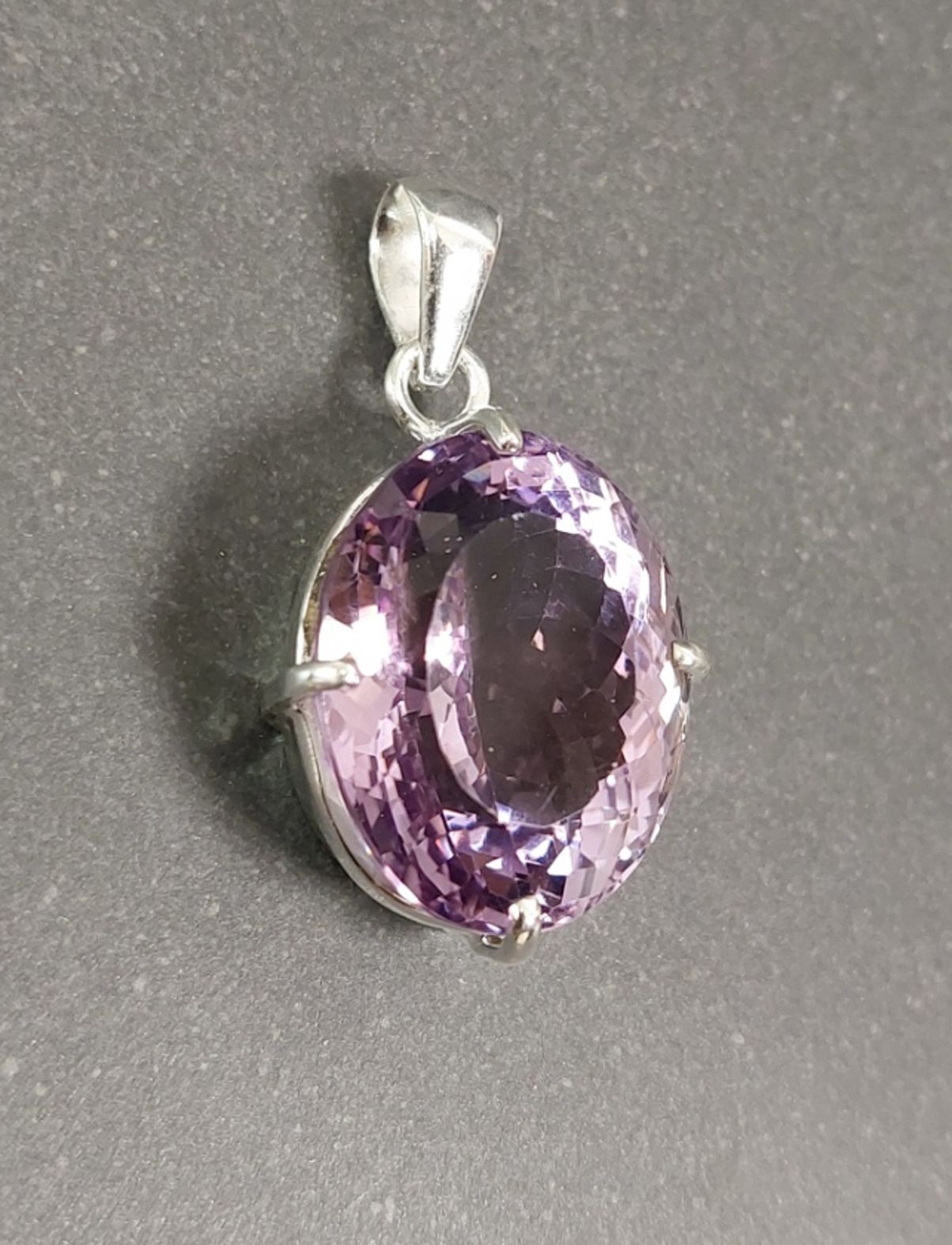 Silver hängen med fasetterad Ametist Cabochon - 5