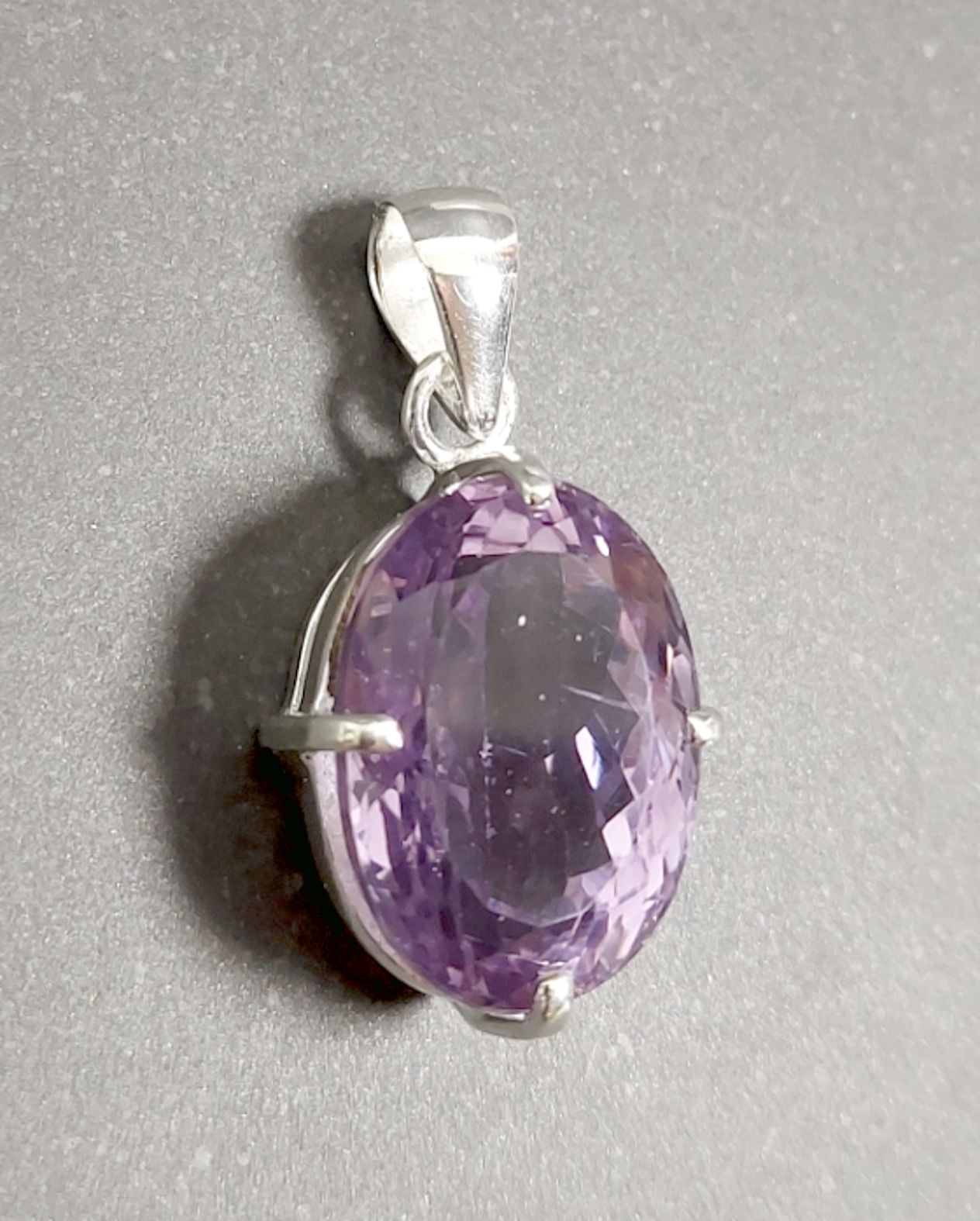 Silver hängen med fasetterad Ametist Cabochon - 7