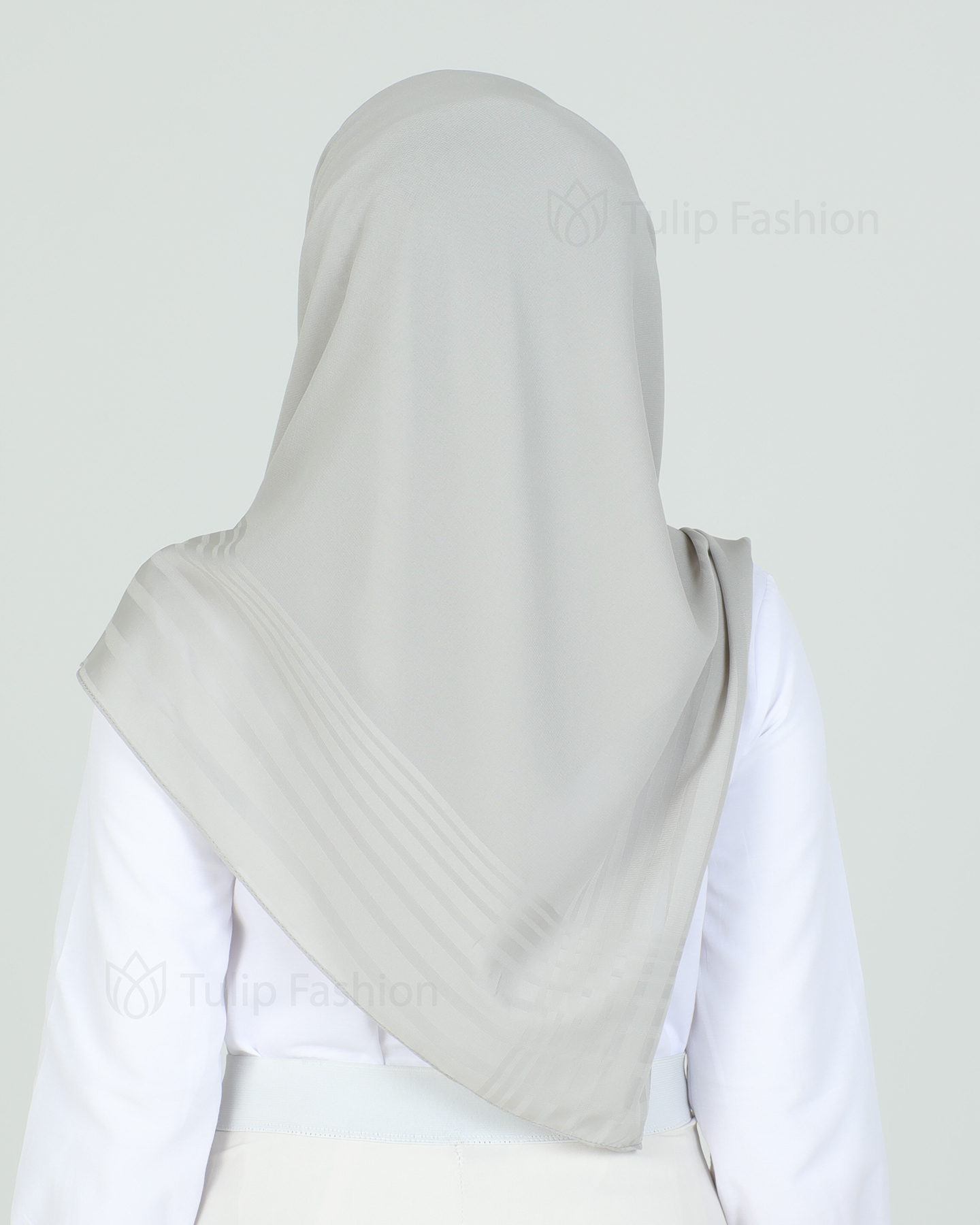 Hijab - Chiffon Stripes 120 cm - Gray - 3