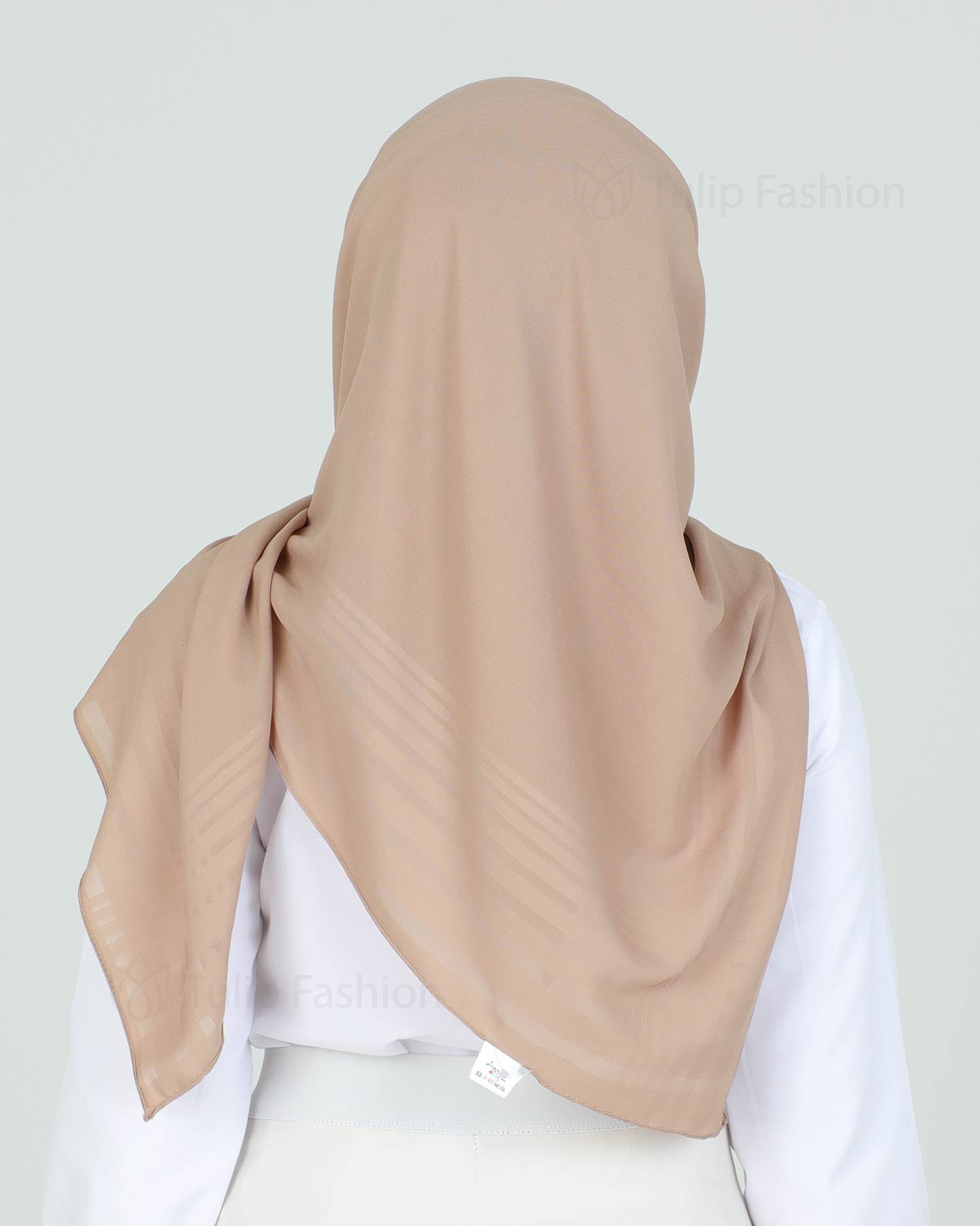 Hijab - Chiffon Stripes 120 cm - Nude Beige - 2