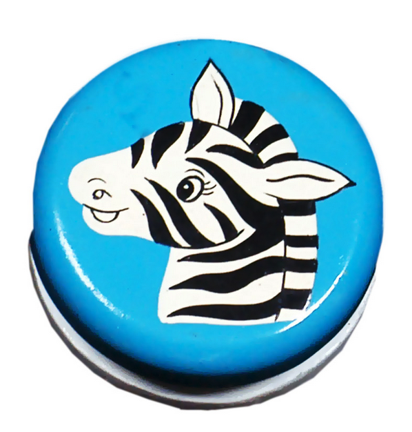 Blå yo-yo med zebra på