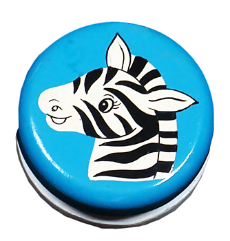 Blå yo-yo med zebra på