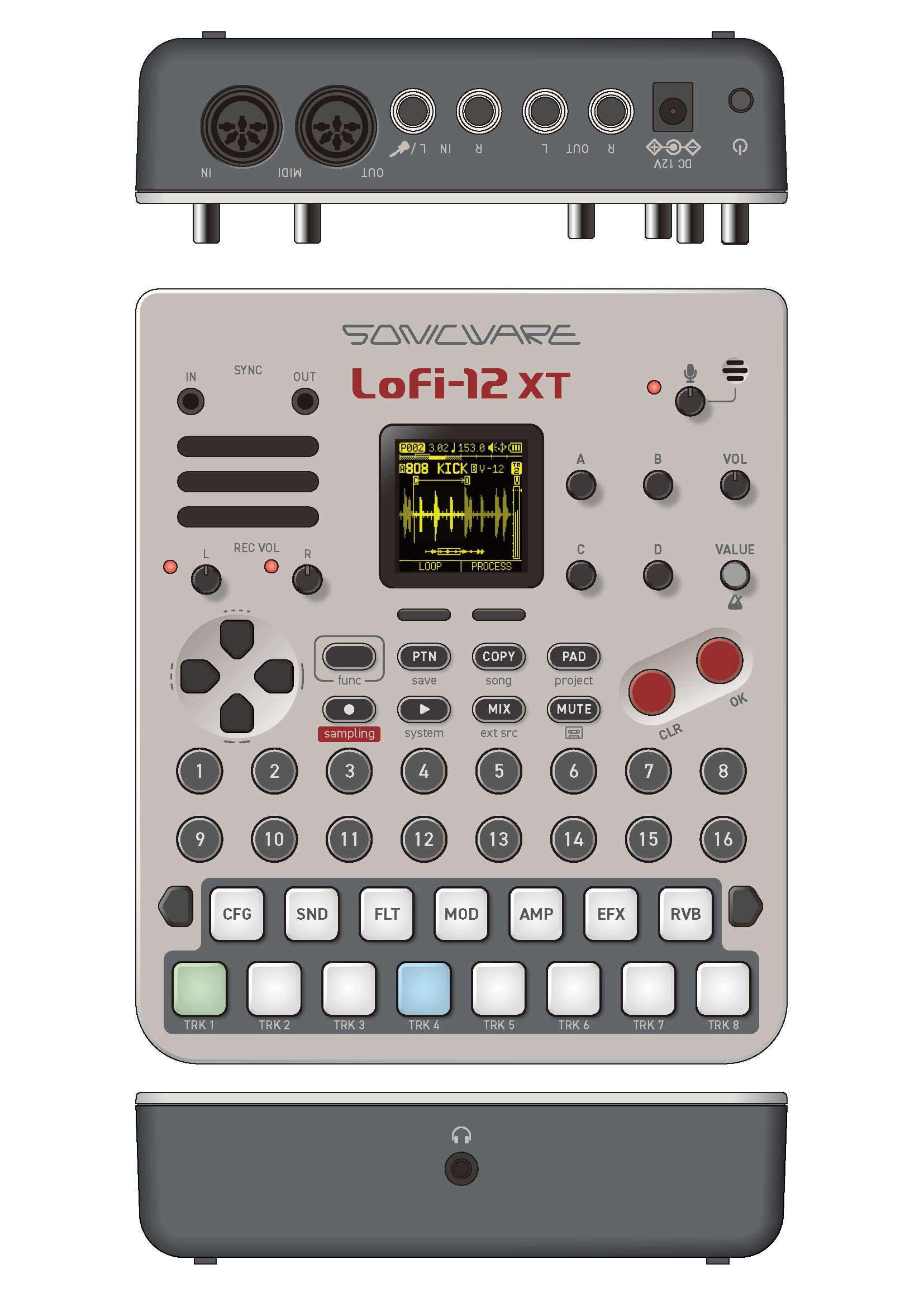 Sonicware LoFi-12 XT | Low-res Digitized Sampler - Limited Retro Color - 2