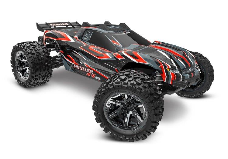 Traxxas Rustler 4x4 VXL 1/10 RTR TQi TSM HD Röd utan Batteri / Laddare