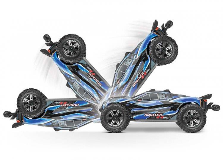 Traxxas Rustler 4x4 VXL 1/10 RTR TQi TSM HD Orange utan Batteri / Laddare - 7
