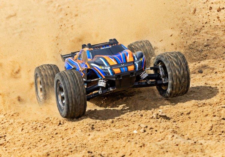 Traxxas Rustler 4x4 VXL 1/10 RTR TQi TSM HD Orange utan Batteri / Laddare - 9
