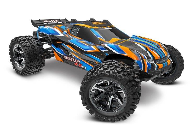 Traxxas Rustler 4x4 VXL 1/10 RTR TQi TSM HD Orange utan Batteri / Laddare