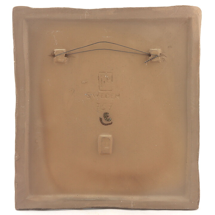 Annika Kihlman (1971) Brown Wall Plaque With Colorful Flower 22 cm #757