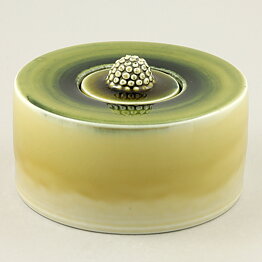 Sylvia Leuchovius (1960s) Unique Green Bowl with Bud Lid 16 cm