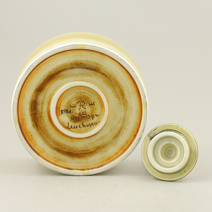 シルヴィア・レウショヴィウス  一点もの  緑色のボウル  つぼみの蓋  16cm  1960年代