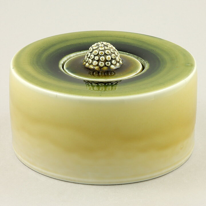 Sylvia Leuchovius (1960s) Unique Green Bowl with Bud Lid 16 cm