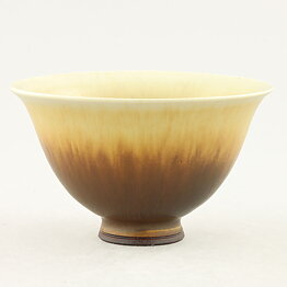 Berndt Friberg (1977) Unique Golden Brown Haresfur Bowl 11 cm