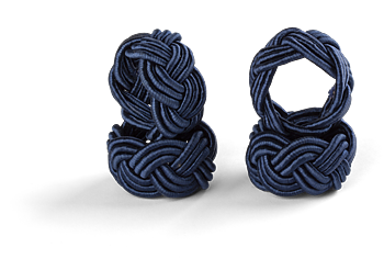 Napkin rings Pleated Navy Blue 4p - 2