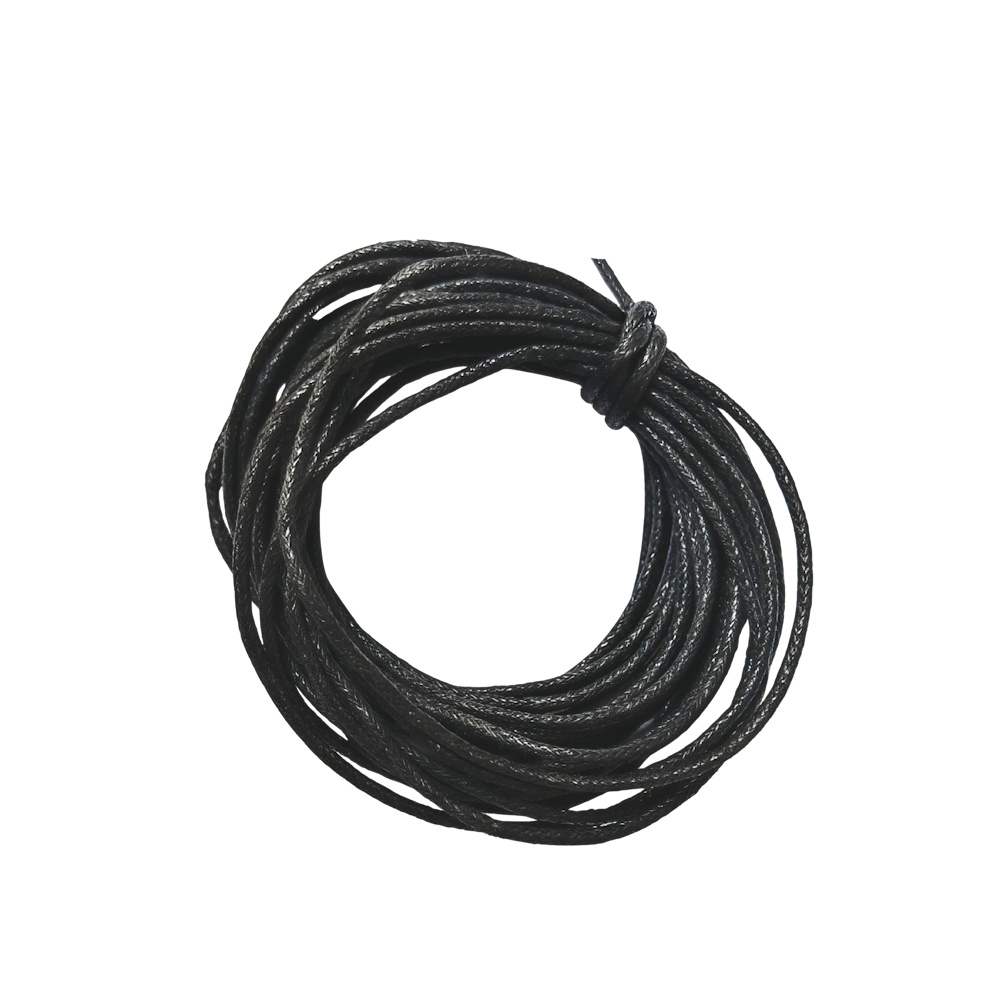 Vaxad bomull 2mm svart - 2