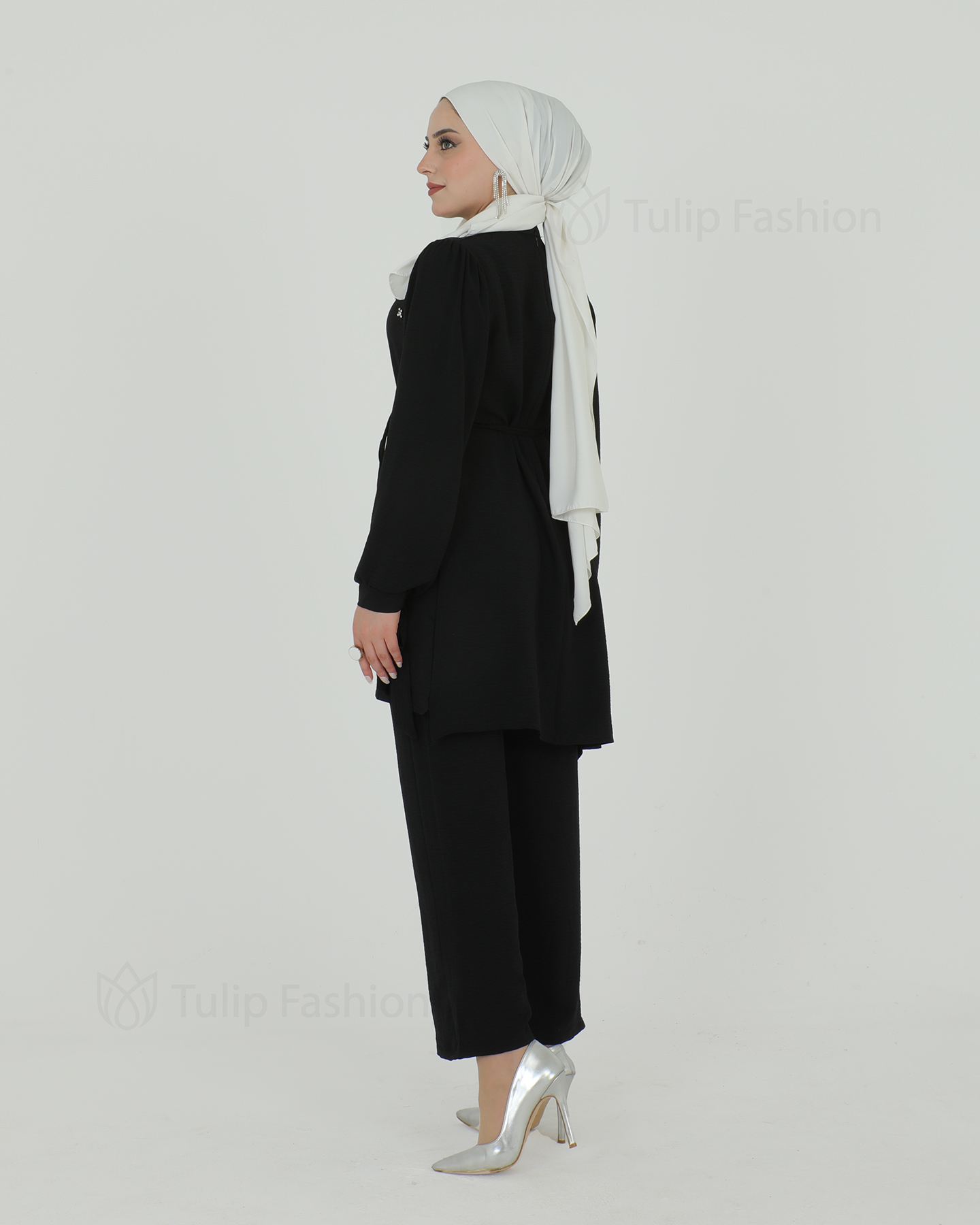 Tunic set with pants - Black - 5