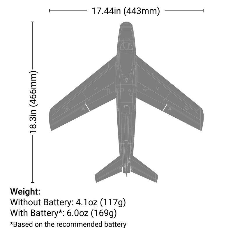 E-flite UMX F-86 Sabre 30mm EDF Jet BNF Basic with AS3X and SAFE Select - 30