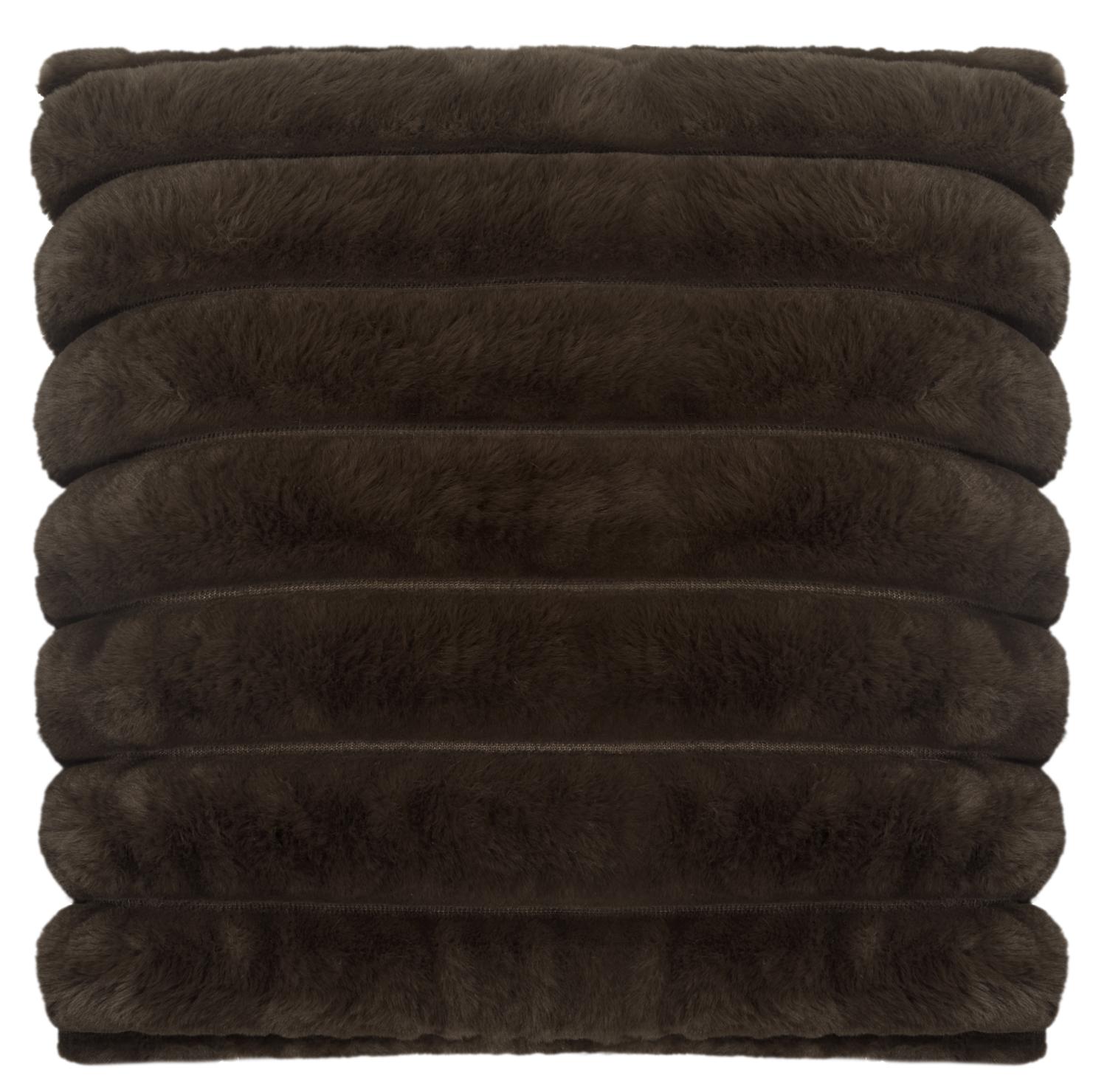 Skinnwille Prydnadskudde Wave Mörkbrun 45x45 cm