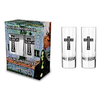 BLACK SABBATH SHOT GLASS - CROSS LOGO (2-PACK)