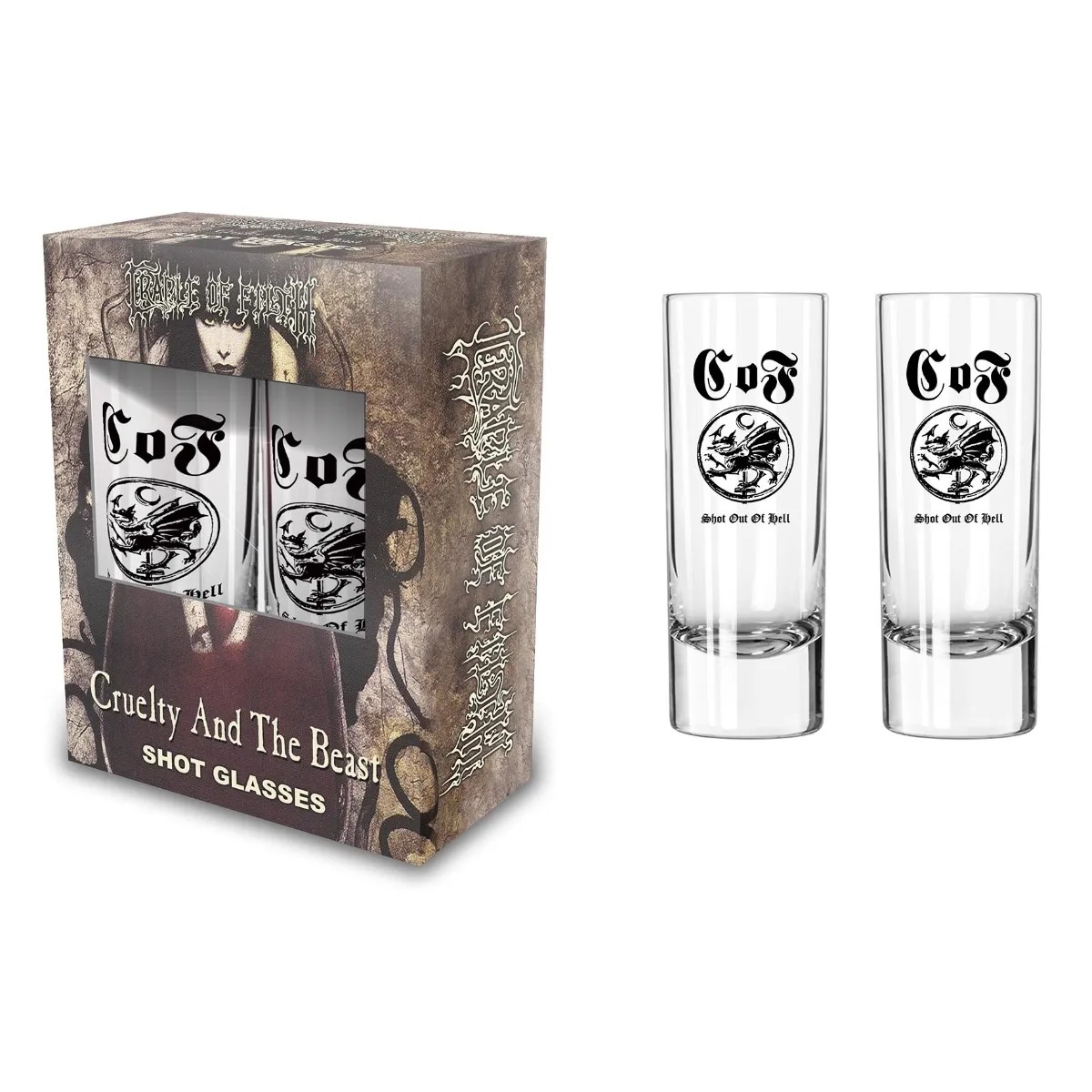 CRADLE OF FILTH SHOT GLASS - CRUELTY AND THE BEAST (2-PACK)