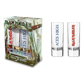 IRON MAIDEN SHOT GLASS - ACES HIGH (2-PACK)