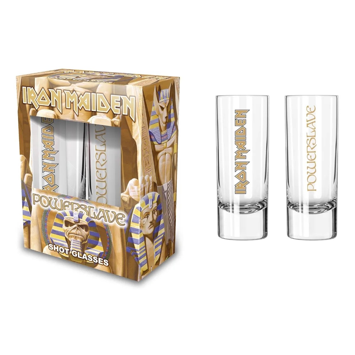 IRON MAIDEN SHOT GLASS - POWERSLAVE (2-PACK)