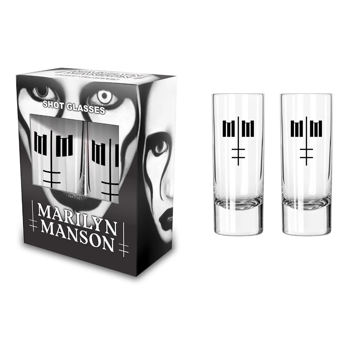 MARILYN MANSON SHOT GLASS - DEFIANT FACE (2-PACK)