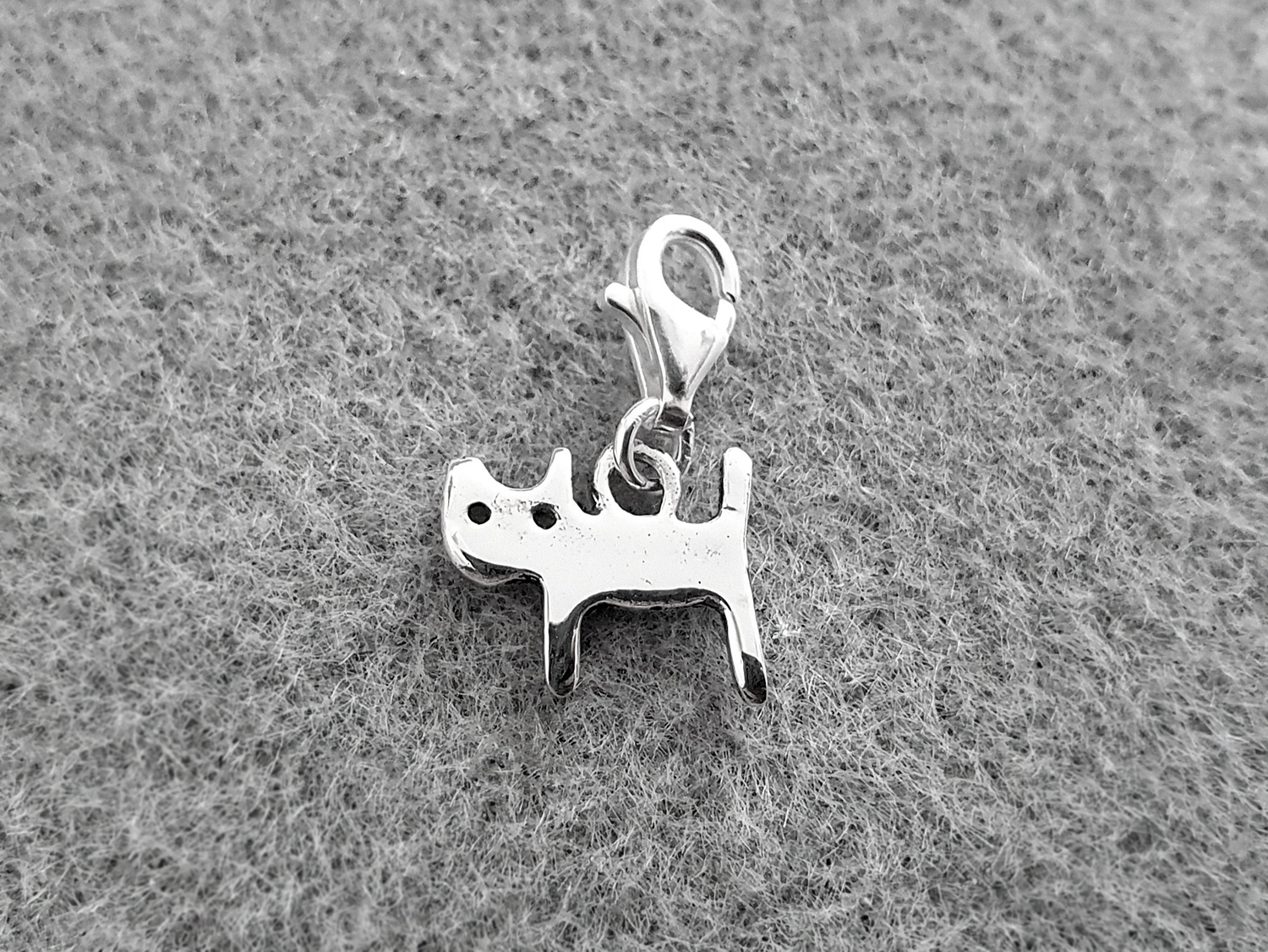 Berlock platt katt hänge 925-silver