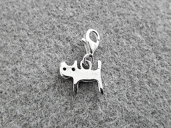 Berlock platt katt hänge 925-silver